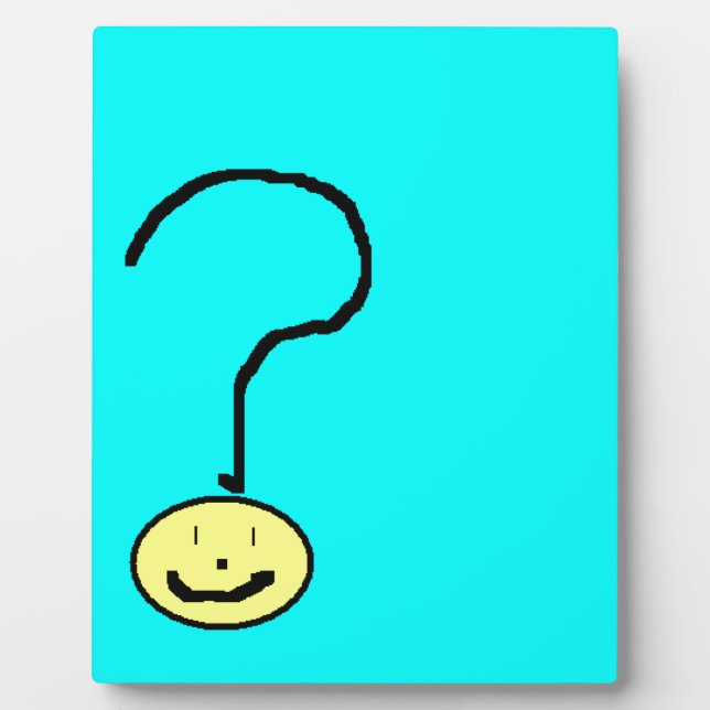 Plaque Photo Bonne question souriante Mark Emoji, Art pour enfa (Devant)