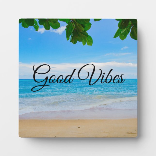 Plaque Photo Bonne vibes Pittoresque Tropical Beach (Devant)