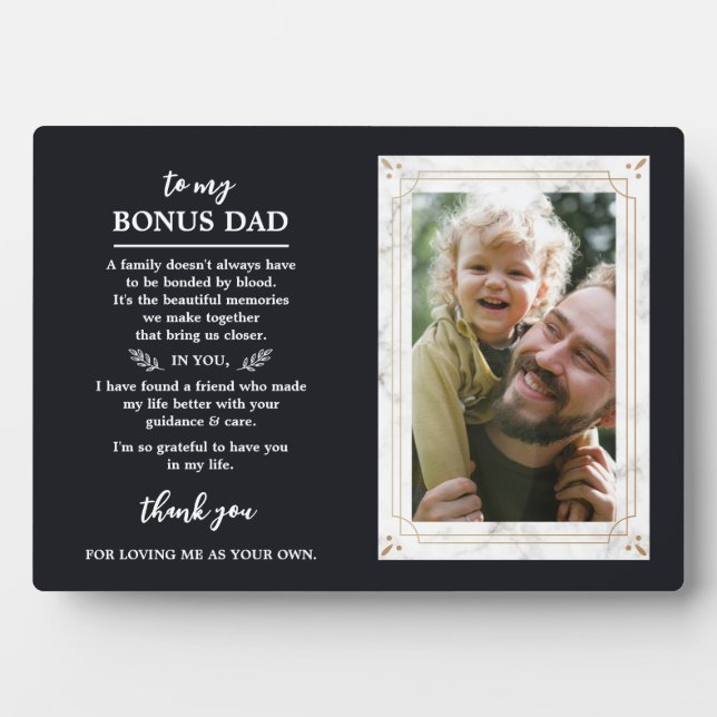Plaque Photo Bonus Papa Marbre Cadre photo Marine (Devant)