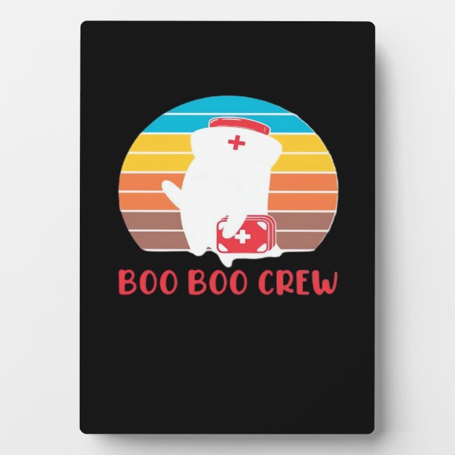 Plaque Photo Boo Boo Crew Nurse Funny Ghost Halloween Classic T (Devant)