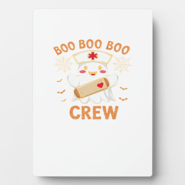 Plaque Photo Boo Crew Drôle Fantôme Éffrayant Halloween Infirmi (Devant)