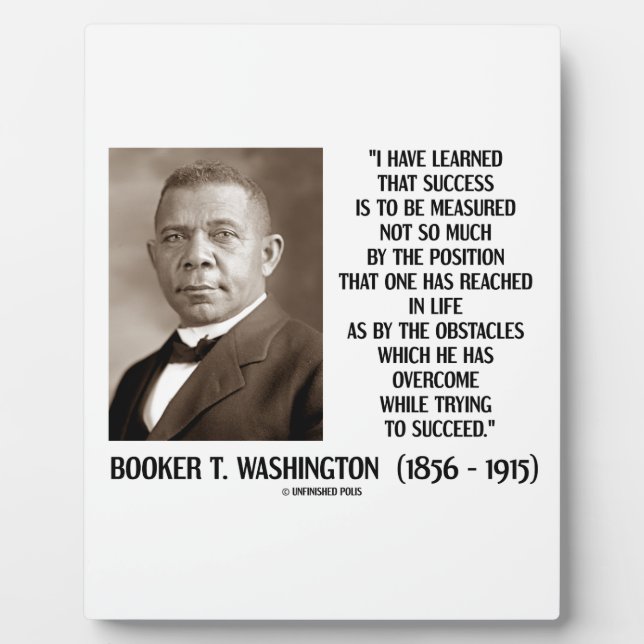 Plaque Photo Booker T. Washington Obstacles Surmontés Réussir (Devant)