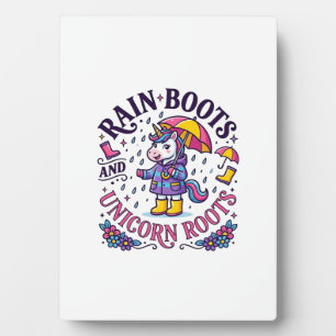 Plaque Photo Bottes de pluie licorne et maillot commercial Lico