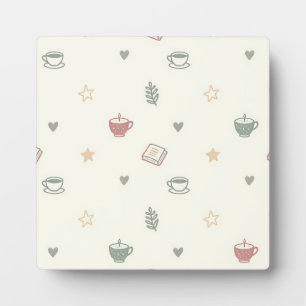 Plaque Photo Bougie de livres de thé cosy Motif Doux