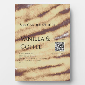 Plaque Photo Bougie de soja vanille ajouter QR businesInvitatio