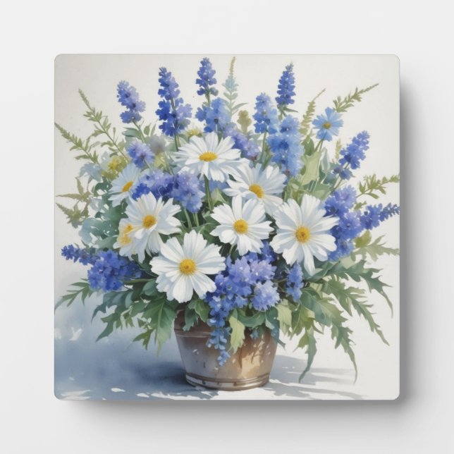 Plaque Photo Bouquet de fleurs Elégante aquarelle (Devant)
