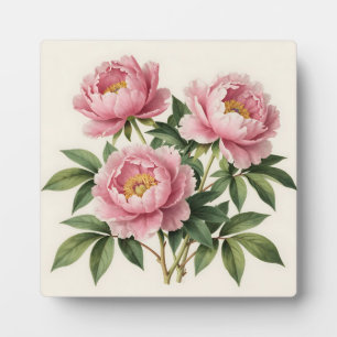 Plaque Photo Bouquet de pivoines roses Illustration botanique v