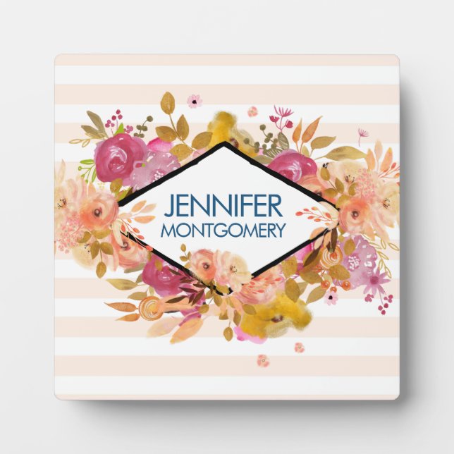 Plaque Photo Bouquet floral orange et rose (Devant)
