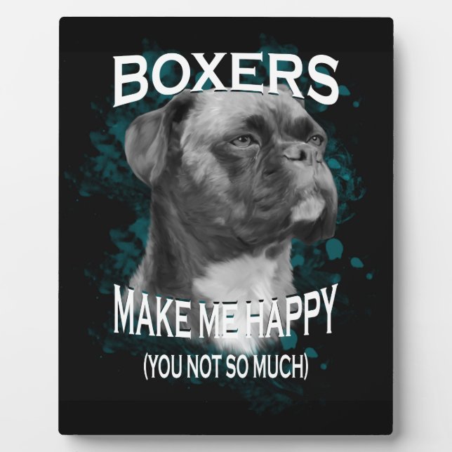 Plaque Photo Boxer Chien Amoureux des animaux Texte d'art (Devant)