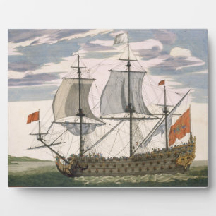 Plaque Photo British Navy : un navire de première classe qui su