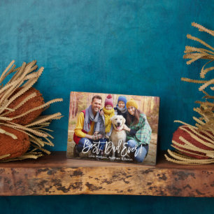 Plaque Photo Brochure moderne Script Meilleur papa Jamais Photo