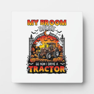 Plaque Photo Broom Broke Tractor Halloween Witch Ghosts_1
