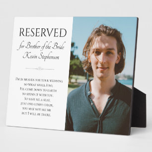 Plaque Photo Brother of the Bride In Heaven Poem Photo
