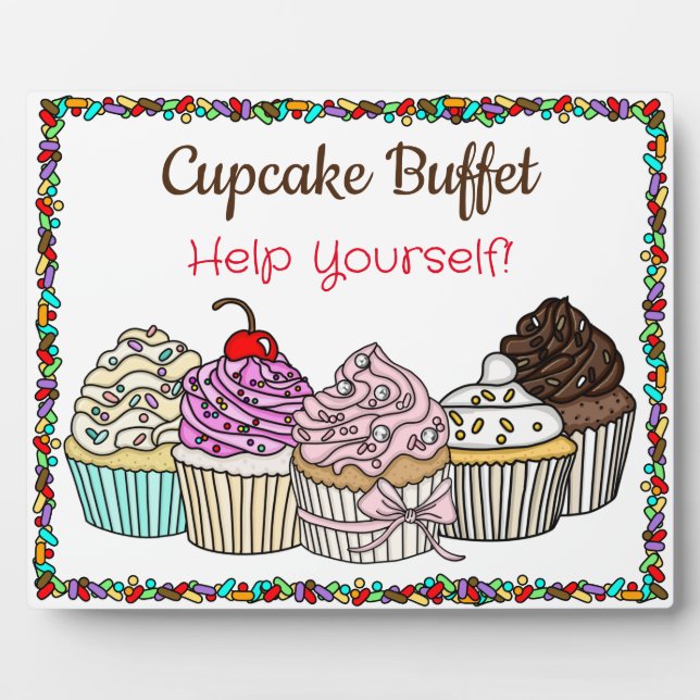 Plaque Photo Buffet Cupcake| Panneau Mariage ou Baby shower (Devant)