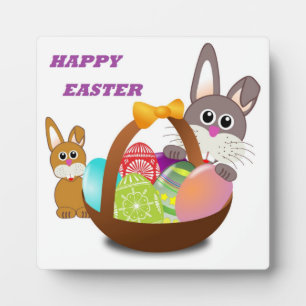PLAQUE PHOTO BUNNY "HAPPY EASTER"