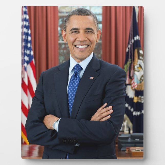 Plaque Photo Bureau ovale officiel Portrait Président Obama (Devant)