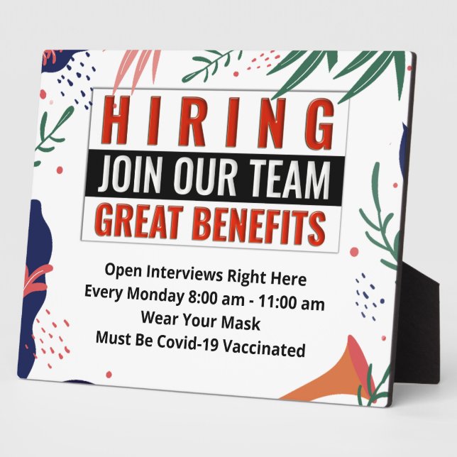 Plaque Photo Business Now Hiring Rejoignez notre équipe Personn (Côté)