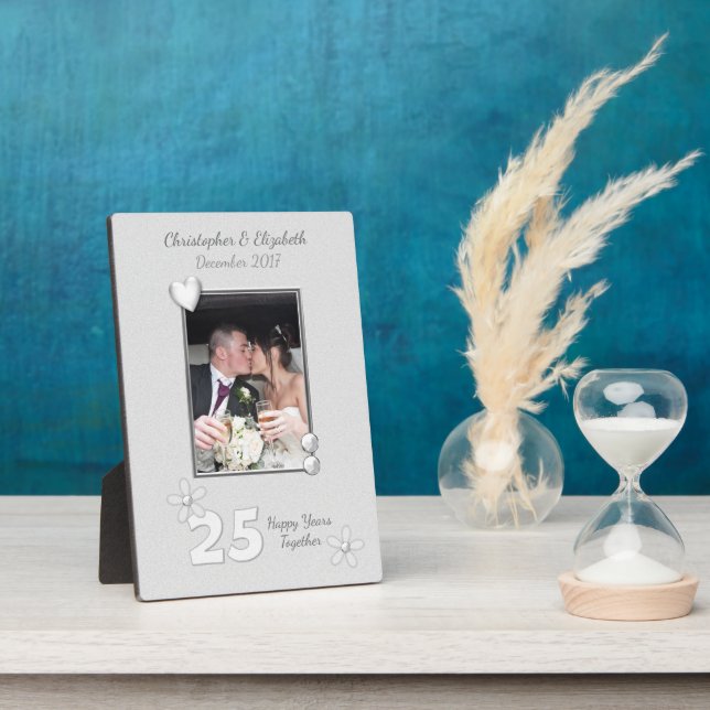 Plaque Photo Cadeau anniversaire 25 ans avec noms et photo (Côté)