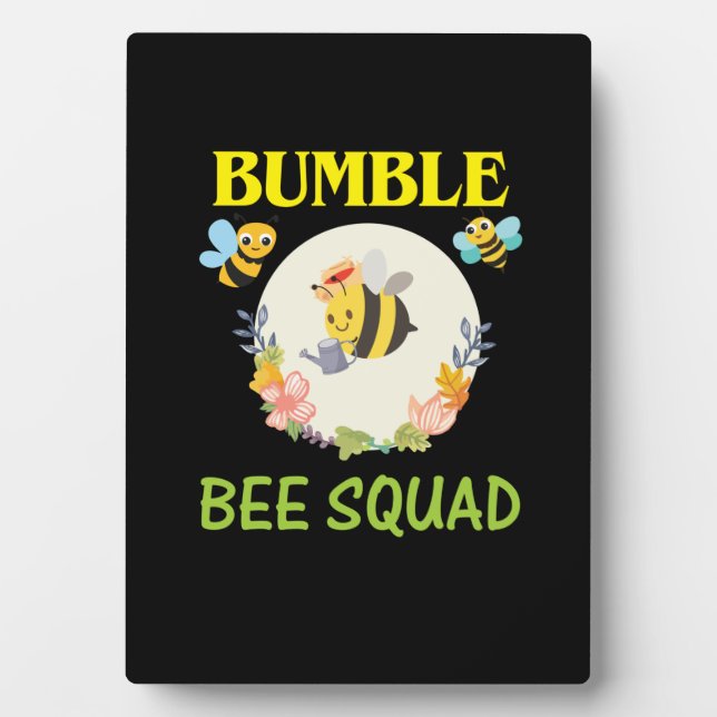 Plaque Photo Cadeau apiculteur | Bumble Bee Squad (Devant)