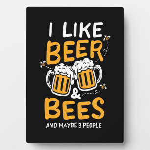 Plaque Photo Cadeau apiculteur   J'Aime La Bière Et Les Abeille
