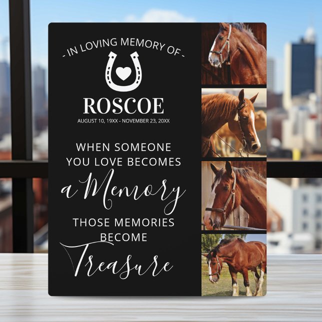 Plaque Photo Cadeau commémoratif de cheval - Équidé (Créateur téléchargé)