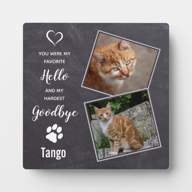 Plaque Photo Cadeau commémoratif pour animaux domestiques Bonjo (Devant)