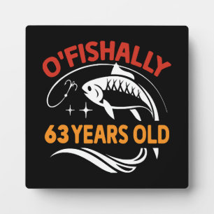 Plaque Photo Cadeau d'anniversaire drôle de 63 ans papa pêcheur