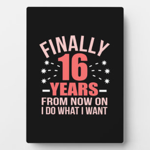Plaque Photo Cadeau d'anniversaire   Enfin 16 Ans