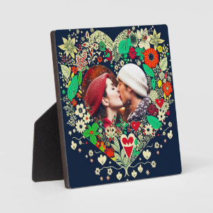 Plaque Photo Cadeau de coeur floral personnalisé Cadeau romanti