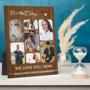 Plaque Photo Cadeau de la fête de la mère personnalisée : 7-Pho