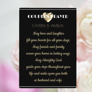 Plaque Photo Cadeau de mariage Prière de couple 