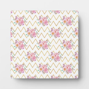 Plaque Photo Cadeau de nouvelle maison tissu floral violet et v