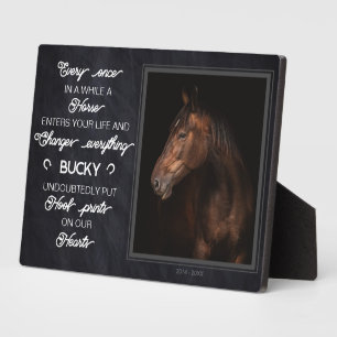Plaque Photo Cadeau de photo de cheval personnalisé en mémoire