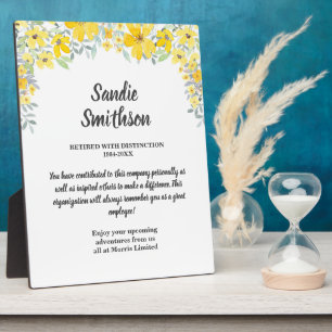 Plaque Photo cadeau de retraite pour le patron, l'employé, serv