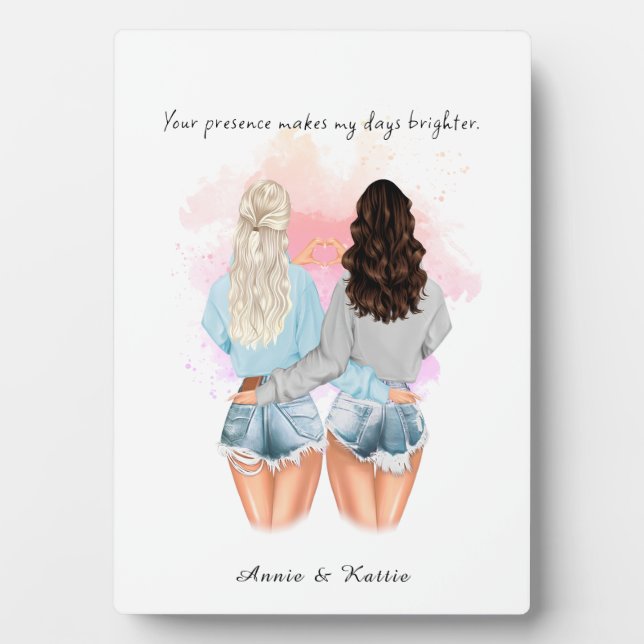 Plaque Photo Cadeau personnalisé Amitié, cadeau Bestie personna (Devant)