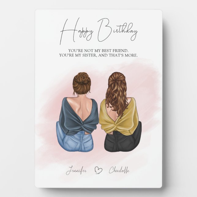 Plaque Photo Cadeau personnalisé pour meilleur ami - BFF (Devant)