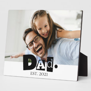 Plaque Photo Cadeau personnalisé pour papa avec année de créati