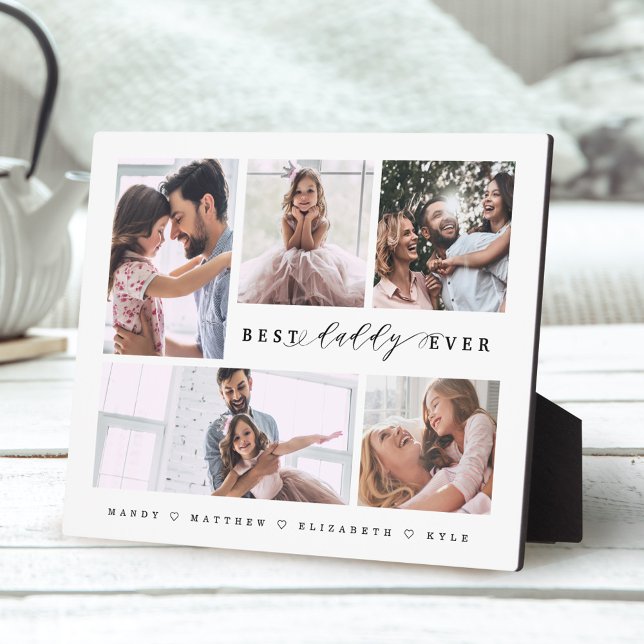Plaque Photo Cadeau Pour Best Daddy Ever Family Photo Collage (Créateur téléchargé)