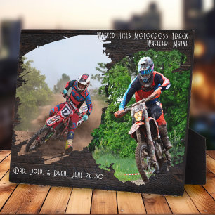 Plaque Photo Cadeau pour papa Cadre de deux photos au pinceau