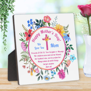 Plaque Photo Cadeaux chrétiens pour la fête des mères, Personna