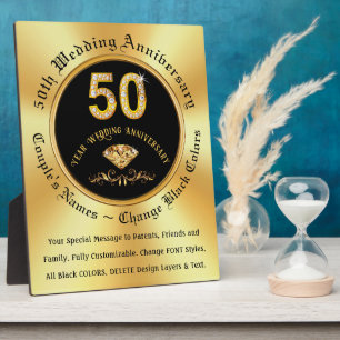 Plaque Photo Cadeaux d'anniversaire de 50e mariage bon marché, 