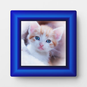 Plaque Photo Cadre carré en faux saphir bleu pour photo