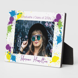 Plaque Photo Cadre de bureau Chic Artistic Spatter Paint Gradua