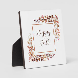 Plaque Photo Cadre de feuilles d'automne avec texte personnalis