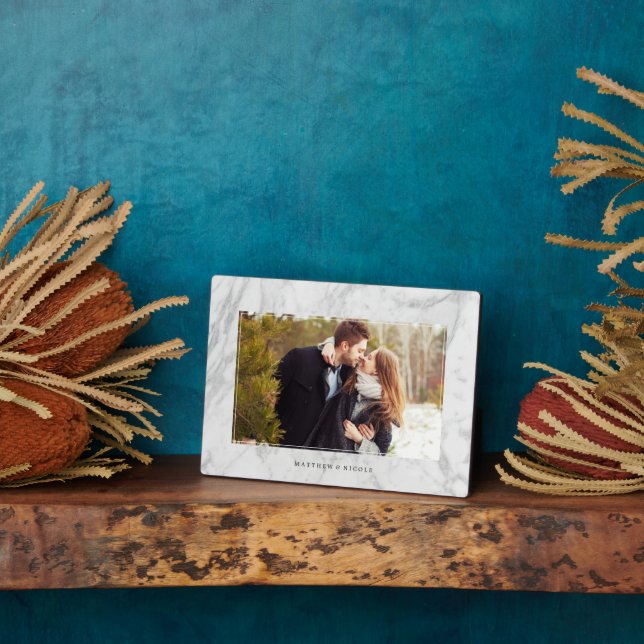 Plaque Photo Cadre élégant en marbre (Côté)