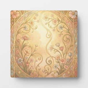 Plaque Photo Cadre floral Art Nouveau bordure ornementale vinta
