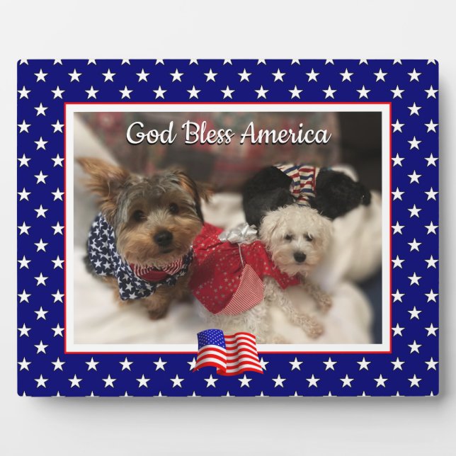 Plaque Photo Cadre photo personnalisé USA American Flag Patriot (Devant)