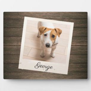 Plaque Photo Cadre photo pour animaux de compagnie Bois rustiqu