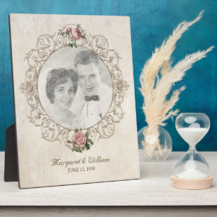 Plaque Photo Cadre photo Rose vintage