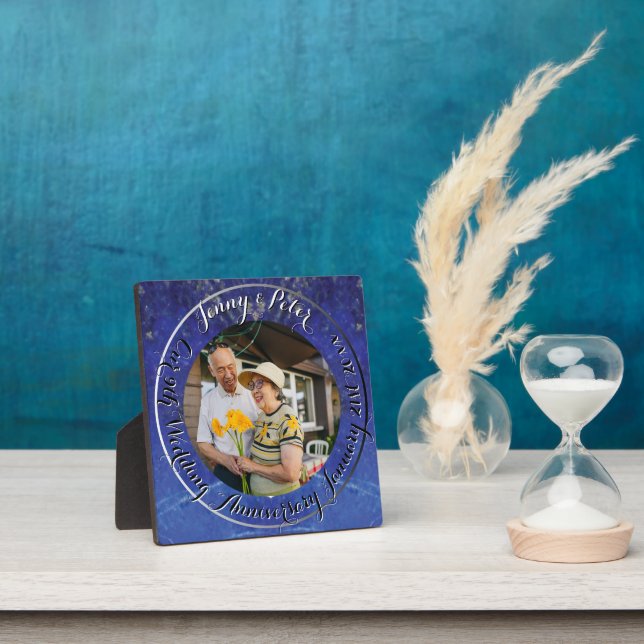 Plaque Photo Cadre rond en lapis-lazuli pour 9e anniversaire de (Insitu)